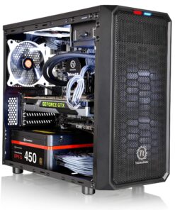 Thermaltake Versa H15 SPCC Micro ATX Mini Tower Computer Chassis CA-1D4-00S1NN-00, Black Computer Case 58 91yUzAZCU4L