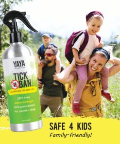 Yaya Organics Tick Ban | Extra Strength Tick Repellent Made with Essential Oils and All Natural, DEET Free Ingredients | Proven Effective, Safe for Adults, Kids and Dogs | 16 Ounce (2 Pack) 12 91yVKklFB7S