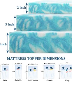 EGO Topper 3 Inch Twin Memory Foam Mattress Topper, Cooling Gel Foam Mattress Topper for Pressure Relief, Ventilated Design Bed Topper in a Box, CertiPUR-US Certified, 38"×75", Medium 9 91yWTP8G7yL