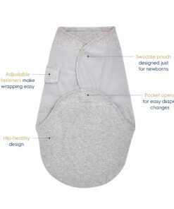 Alternative view of HALO SwaddleSure Adjustable Swaddling Pouch, 100% Cotton, TOG 1.0, Heather Grey, Newborn, 0-3 Months