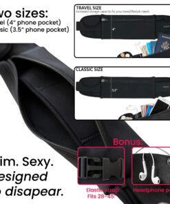 The Belt of Orion Survival Gear Travel Running Belt Waist Fanny Pack Hands Free Way to Carry Sanitizer, Face Mask, Phone, Passport, Keys, ID, Money & Everyday Essentials (Classic 9"x3.5") Classic 9"x3.5" 20 91yjQXQ1z2L 2