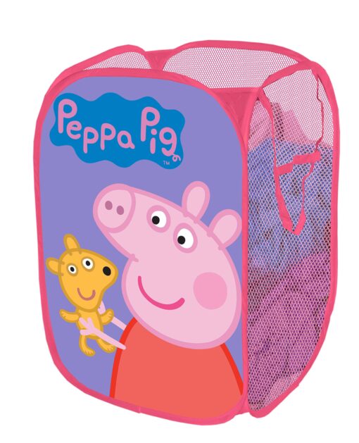 Idea Nuova Peppa Pig Pop Up Hamper with Durable Carry Handles, 21" H x 13.5" W X 13.5" L