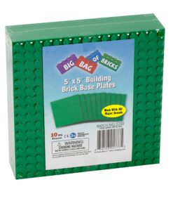 SCS Direct Brick Building Blocks Green Baseplates - 5"x5" (10pcs) Dual Connectivity for Stacking - Compatible with & Tight fit with All Major Building Blocks Brands - Great for Activity Tables 14 91ysmFKPDKL 1