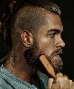 Beard Brush by ZilberHaar - Stiff Boar Bristles - Beard Grooming Brush for Men - Straightens and Promotes beard growth - Works with Beard Oil and Balm to Soften Beard – For beard kits - 6 inches long Brown 6 Inch (Pack of 1) 30 91yvgM9k4RL