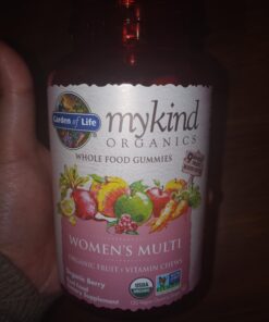 Garden of Life mykind Organics Women's Gummy Vitamins - Berry - Certified Organic, Non-GMO, Vegan, Kosher Complete Multi - Methyl B12, C & D3 - Gluten, Soy & Dairy Free, 120 Real Fruit Gummies 37 91yxCuuqA3L