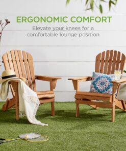 Best Choice Products Folding Adirondack Chair Outdoor Wooden Accent Furniture Fire Pit Lounge Chairs for Yard, Garden, Patio w/ 350lb Weight Capacity - Brown Natural 34 91zCYfdd8VL