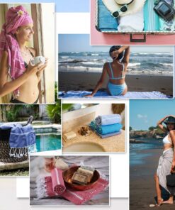 Alternative view of Cacala Lightweight and Thin Turkish Beach Towel 100% Cotton Sand-Free and Quick-Drying Goodness Perfect as an Extra Large Travel Towel, Beach Accessory, or Gift for Beach Lovers, 37 x 70 Night Blue