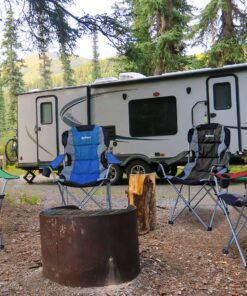 Alternative view of GigaTent Black Folding Camping Chair – Ultra Lightweight Collapsible Quad Padded Lawn Seat with Full Back, Arm Rests, Cup Holder and Shoulder Strap Carrying Bag - Powder Coated Steel Frame