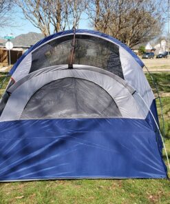 CAMPROS CP Tent 8 Person Camping Tents, Weather Resistant Family Tent, 5 Large Mesh Windows, Double Layer, Divided Curtain for Separated Room, Portable with Carry Bag Blue 57 91zMaN3qHBL