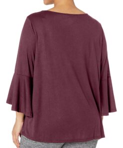 JUST MY SIZE Women's Plus Size Pintuck Top 20 Plum Port 3 91zQHqVOuWL