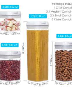 Alternative view of Vtopmart Airtight Food Storage Containers, 7 Pieces BPA Free Plastic Cereal Containers with Easy Lock Lids, for Kitchen Pantry Organization and Storage, Include 24 Labels White