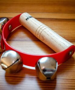 Alternative view of Nino Percussion Kids’ Sleigh Bells for Christmas Caroling, School Band Performances, and Classroom Percussion Music Settings-Four Steel Jingles with Wooden Grip, 2-Year Warranty (NINO962)