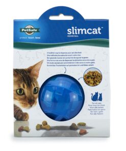PetSafe SlimCat Meal-Dispensing Cat Toy, Great for Food or Treats, Blue, for All Breed Sizes 20 91zXbAx4QTL