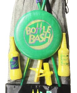 Bottle Bash Outdoor Flying Disc Game Set – Disc Toss Game for Family, Adult & Kids, Backyard and Beach Game - Frisbee Target Lawn Game with Poles & Bottles (Beersbee & Polish Horseshoes) Original - Green 23 91zarmHM1bL