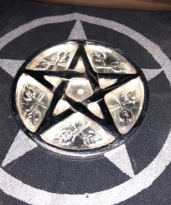 New Age Imports, Inc. - Pentagram Altar Tile Solid Brass with Silver Plating 3-Inches Diameter. 34 91ze5QBDVPL