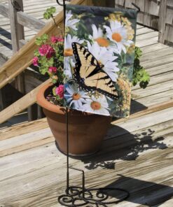 Evergreen Flag Classic Black Iron Garden Flag Stand With Rubber Stopper - 17.5" x 44"H 44 Inches 1-Piece 21 91zo hNVFeL