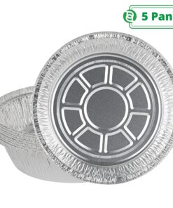 Alternative view of PARTY BARGAINS 14-Inch Round Disposable Aluminum Pans - 5 Pack (Lids not included) - For Baking, Roasting, BBQ, Perfect for Kitchen, Takeout Food, Catering, Picnic, Camping (Max 240°C) 14 Inch no lids
