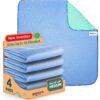 IMPROVIA® Washable Underpads, 34" x 36" (Pack of 4) - Heavy Absorbency Reusable Bedwetting Incontinence Pads for Kids, Adults, Elderly, and Pets - Waterproof Protective Pad for Bed, Couch, Sofa, Floor 4 Pack - 34x36 23 91zqXYxFphL