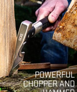 SOG Camp Axe- Compact Camping and Survival Hatchet/Hammer Tool with Sheath and 3.1 Inch Bushcraft Axe Edge (CH1001-CP) 26 91zr77eVvLL