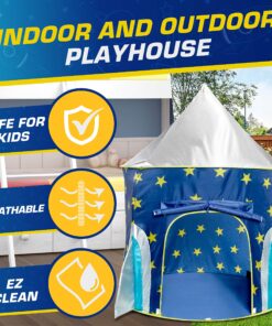 USA Toyz Rocket Ship Pop Up Kids Tent - Spaceship Rocket Indoor Playhouse Tent for Boys and Girls with Included Space Projector Toy and Kids Tent Storage Carry Bag Rocketship Tent 31 91ztPmwzNSL