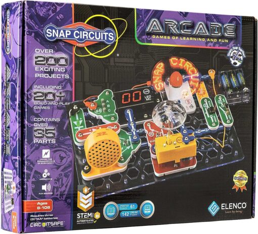 Snap Circuits “Arcade”, Electronics Exploration Kit, Stem Activities for Ages 8+, Full Color Project Manual (SCA-200) Arcade