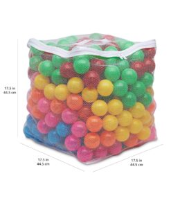 Amazon Basics BPA Free Crush-Proof Plastic Pit Ball with Storage Bag, Toddlers Kids 12+ Months, Pack of 400 Balls, 6 Bright Colors 24 A1 E6i2NJGL