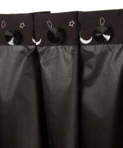 Amazon Basics Portable Travel Window Blackout Curtain Shades with Suction Cups-Black, 1-Pack, 78 by 50 inches - 1 Pack, Moon and Stars 24 A1 UTHvVDaL