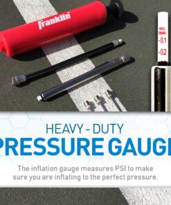 Franklin Sports Ball Pump Kit -7.4" - Perfect for Basketballs, Soccer Balls and More - Complete Hand Pump Kit with Needles, Flexible Hose, Air Pressure Gauge and Carry Bag,Red 25 A10PQrHEsTL