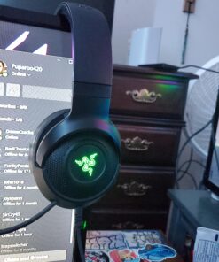 Razer Kraken X USB Ultralight Gaming Headset: 7.1 Surround Sound - Lightweight Frame - Green Logo Lighting - Integrated Audio Controls - Bendable Cardioid Microphone - for PC - Classic Black Green Lighting Only 47 A10lgEWz59L