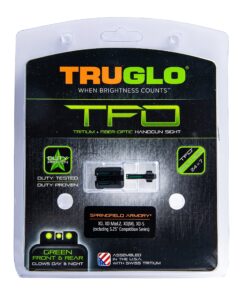 TRUGLO TFO Tritium & Fiber-Optic Handgun Sight Snag-Resistant Glowing Front & Rear Night Sights, Compatible with Springfield Armory XD Series Green Rear Sight 24 A112w9BqZkL