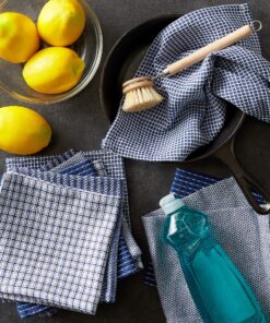 DII Ultra Absorbent, Everyday Cotton Kitchen Towels, Dishcloth Set, Assorted Blue, 5 Piece 16 A118SbRQBgL