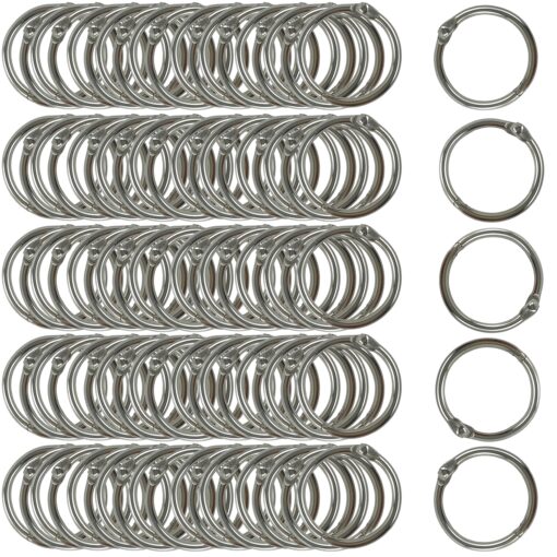 Clipco Book Rings Small 1-Inch Nickel Plated Metal (100-Pack)