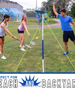 Franklin Sports Portable Badminton Set - Adult and Kids Badminton Net - Perfect Backyard/Lawn Game - Includes 4 Racquets - Recreational 19 A12GGpnBFKL