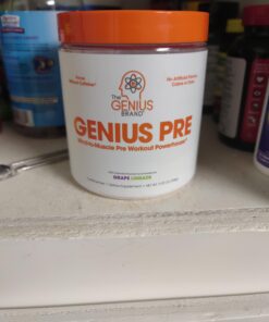 Genius Pre Workout Powder, Grape Limeade - All-Natural Nootropic Pre-workout & Caffeine-Free Nitric Oxide Booster Supplement with Beta Alanine & Alpha GPC - No Artificial Flavors, Sweeteners, or Dyes 32 A12b2VKFOtL