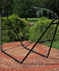 Alternative view of Sunnydaze Universal Heavy-Duty Steel Hammock Stand - 550-Pound Capacity - Fits Hammocks 9 to 14 Feet Long - Black