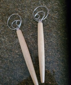 Acerich 2 Pack Danish Dough Whisk 13.5” Dough Whisk Stainless Steel Dutch Style Bread Whisk Wooden Handle Danish Whisk for Bread, Batter, Cake, Pastry 25 A131jRBTyDL