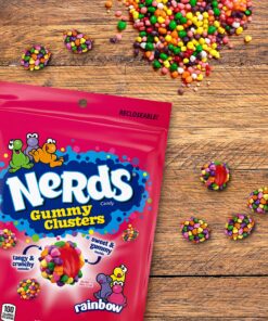 Nerds Gummy Clusters Candy, Rainbow, Resealable 8 Ounce Bag. 28 A132f4 Nw8L