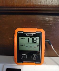 Yunbaoit Wireless Meat Thermometer, Digital Remote Food Cooking Meat Thermometer for BBQ Grill Smoker Oven Kitchen,500 FT Range&Dual Probes 55 A137CnxbOL