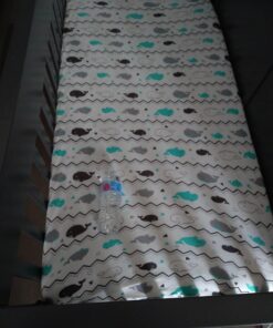 Stretchy Fitted Crib Sheets Set BROLEX 2 Pack Portable Crib Mattress Topper for Baby Boys Girls,Ultra Soft Jersey,Full Standard,Elephant & Whale Grey Teal 28 A13QgzPG1ML 2