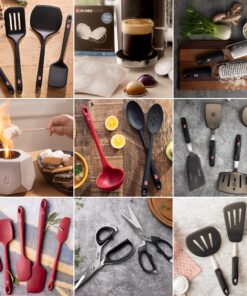 DI ORO Silicone Spatula Set - Rubber Kitchen Spatulas for Baking, Cooking, & Mixing - 600°F Heat-Resistant & BPA Free Silicone Scraper Spatulas for Nonstick Cookware - Dishwasher Safe (3pc, Black) 35 A13SromVlCL