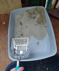 DuraScoop® Premium Multicat Cat Litter Scoop | Solid Metal | Litter Box Tray Pan Sifter Random Color 59 A14 GXQA6UL