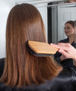 GranNaturals Boar Bristle Smoothing Hair Brush for Women and Men - Medium/Soft Bristles - Natural Wooden Large Flat Square Paddle Hairbrush for Fine, Thin, Straight, Long, or Short Hair 21 A146ZRrzdRL