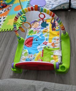 Fisher-Price Baby Playmat Deluxe Kick & Play Piano Gym & Maracas with Smart Stages Learning Content,5 Linkable Toys & 2 Soft Rattles (Amazon Exclusive) Kick N Play Green + Maracas 58 A14JjZNT2RL 1