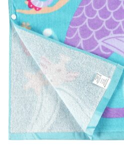 PERYOUN Child 100% Cotton Hooded Towel 24 x 48 inches (Mermaid) Pink 18 A152tjpuiGL
