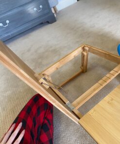 SONGMICS Laptop Desk, Folding Lap Tray, Bamboo Bed Desk with Tilting Top, Small Drawer, for Home Office, Bedroom, Natural ULLD01N 92 A15DhLQ36mL