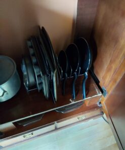 2 Pack - SimpleHouseware Kitchen Cabinet Pantry and Bakeware Organizer Rack Holder, Silver Sliver 33 A15UDP57BjL