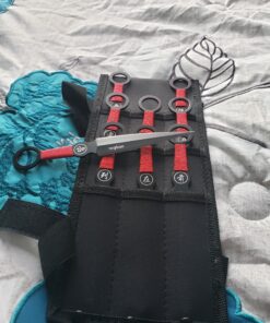 Perfect Point Throwing Knife Set – Set of 9 Throwers, Black Stainless Steel Blades w/Red Cord Wrapped Handles w/Chinese Inscription, Nylon Sheath, Well Balanced, Sport Knives – PP-060-9 24 A15n0yhFKTL