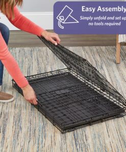 MidWest Homes for Pets Newly Enhanced Single Door iCrate Dog Crate, Includes Leak-Proof Pan, Floor Protecting Feet, Divider Panel & New Patented Features iCrate; Single Door 48.0"L x 30.0"W x 33.0"H 25 A174YrLUEBL