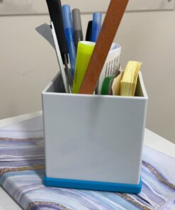 Amazon Basics Pen Organizer - Blue and White 1 Pack 21 A177AWb ZSL