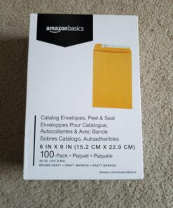 Amazon Basics Catalog Mailing Envelopes, Peel & Seal, 6x9 Inch, Brown Kraft, 100-Pack 6 x 9 47 A17ETFP07nL